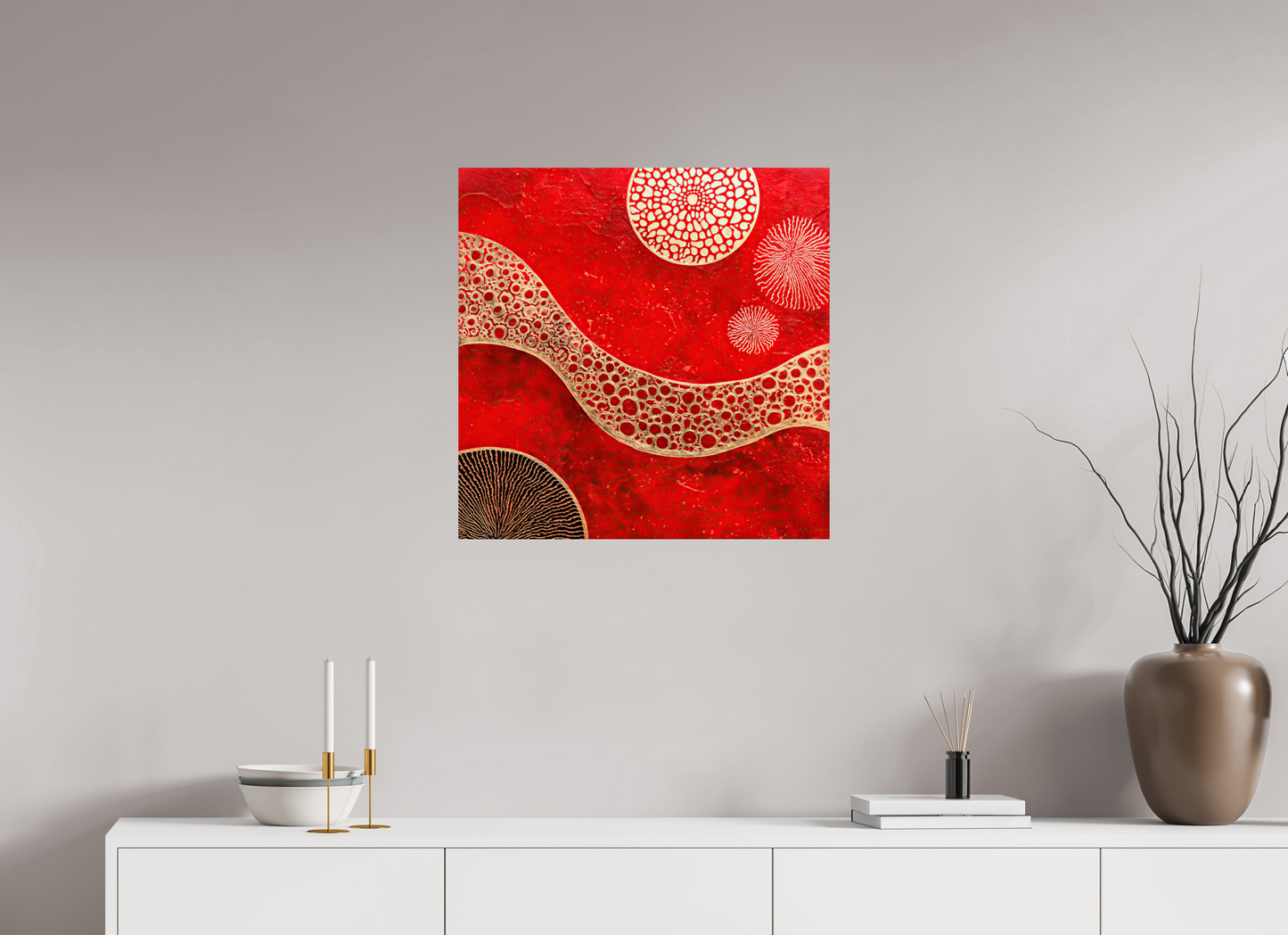 25 x 25″, Fine Art Print On Aluminum Dibond Blood Cells