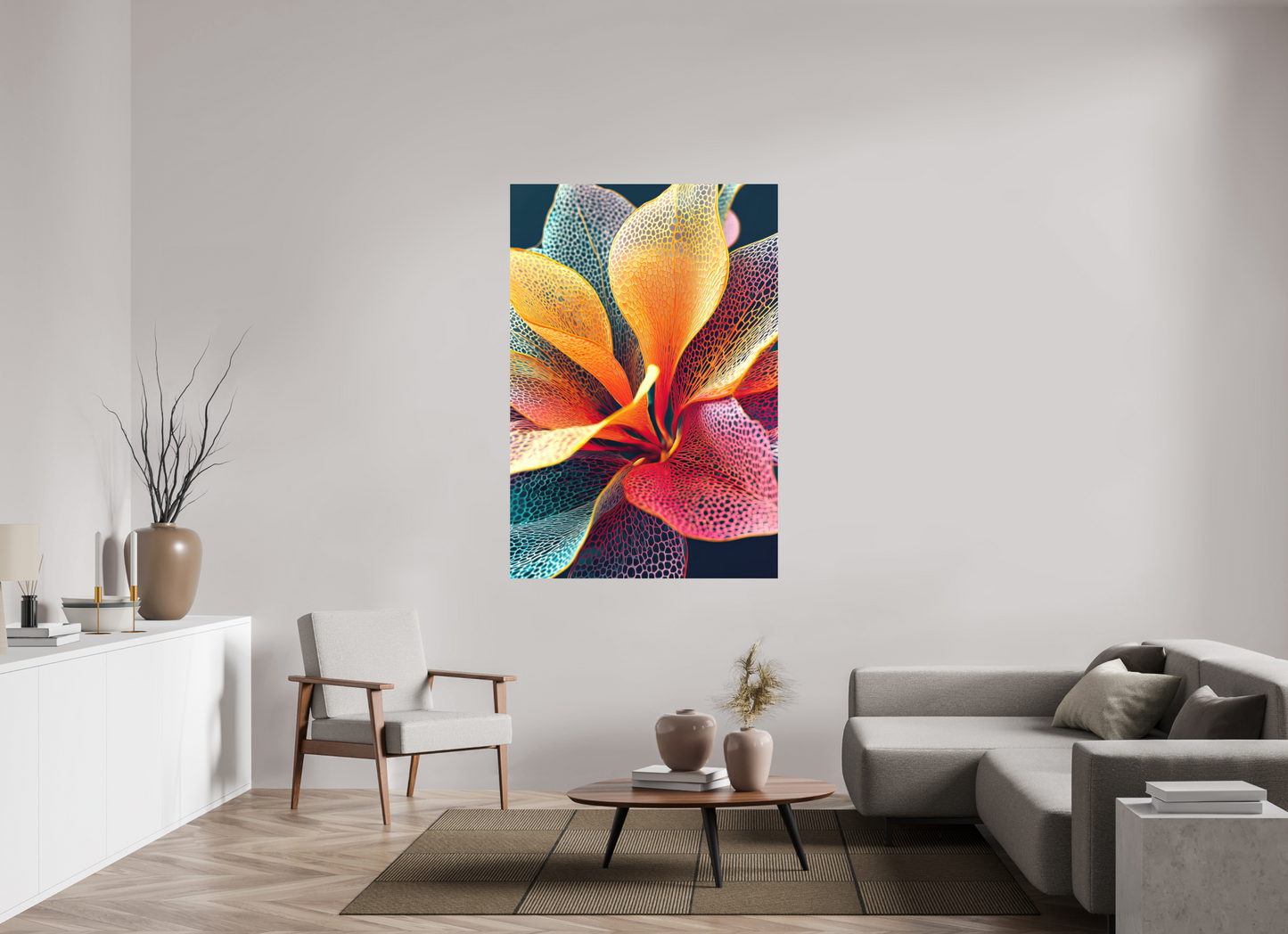43 x 63.3″, Photo Print on Aluminum Backing Colorful Flower