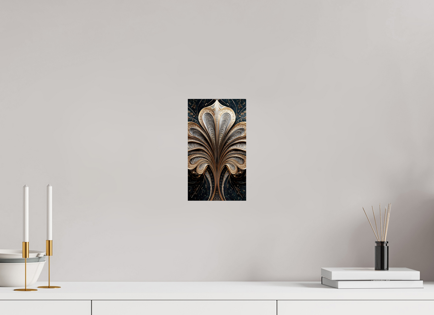 6 x 10.4″, Fine Art Print On Aluminum Dibond Art Deco Abstract Flower 3