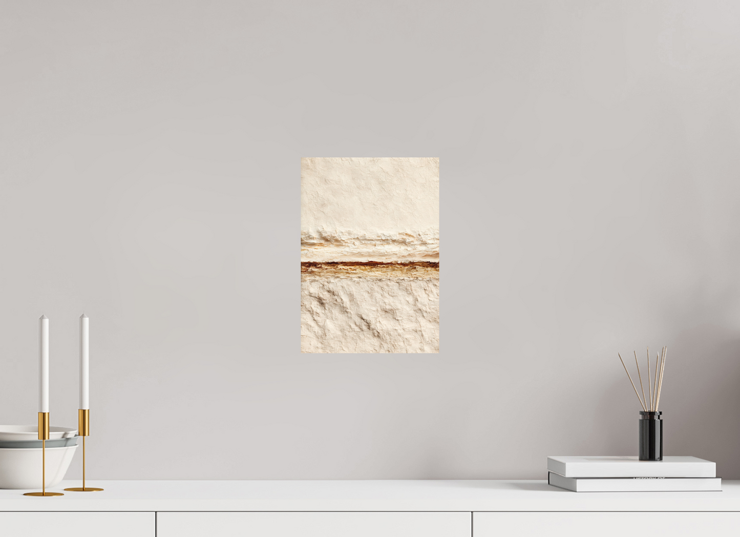 ISO A4 (21 x 29,7 cm), Photo Print on Aluminum Backing Desert Line