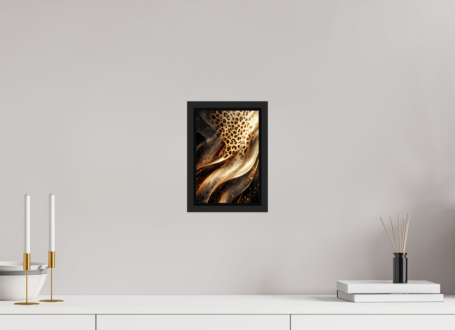 6 x 8.9″, Fine Art Print on Aluminum Dibond with Boarder Leopard Swirl