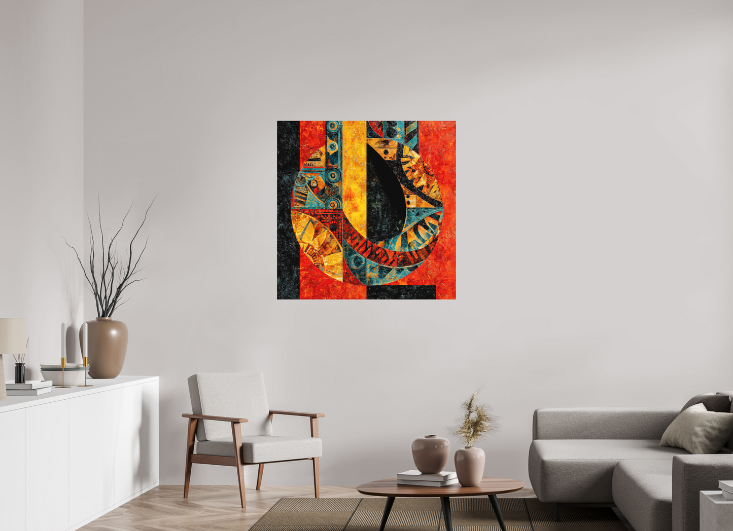 40 x 40″, Photo Print on Aluminum Backing Tribal Circle 1