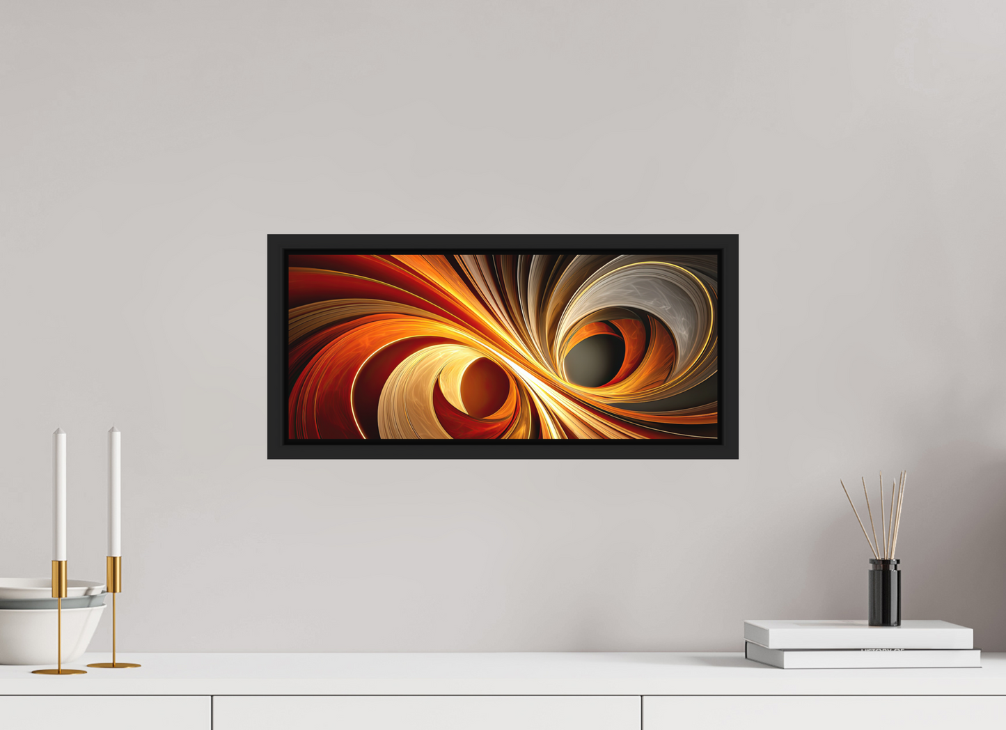 18.6 x 8″, Photo Print on Aluminum Backing with boarder Wacky Swirl