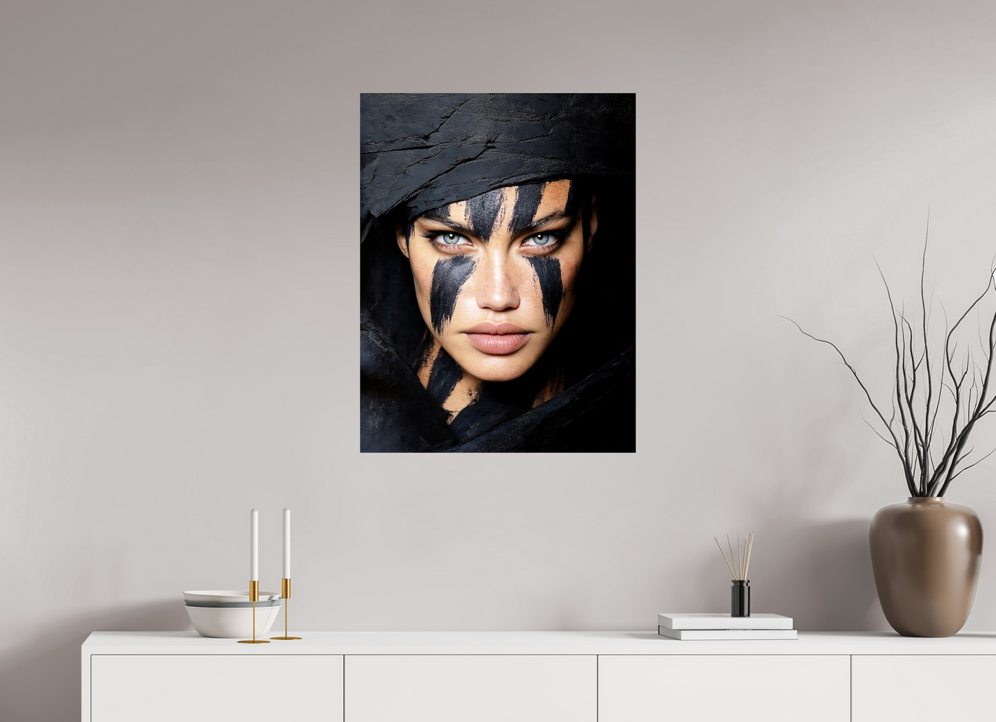 24 x 31.3″, Fine Art Print On Aluminum Dibond Charcoal Woman