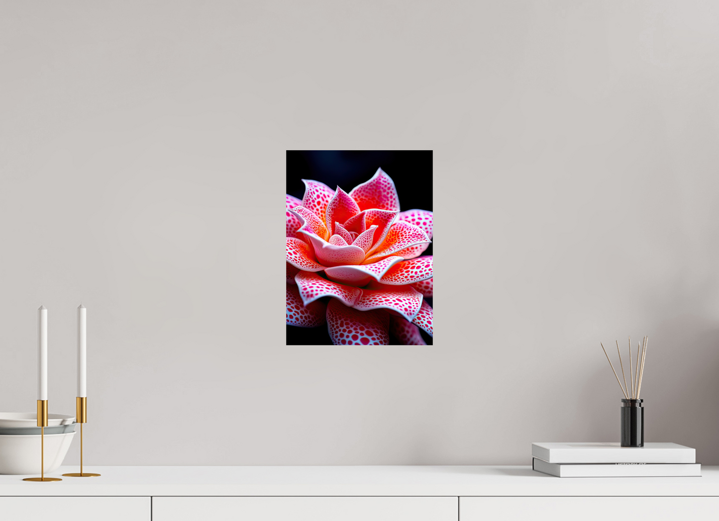 9 x 12″, Fine Art Print On Aluminum Dibond Red Dot Flower