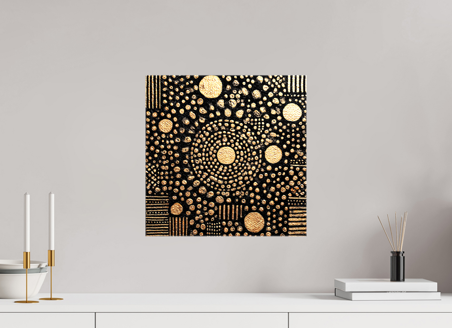 15 x 15″, Glossy Canvas Gold QR