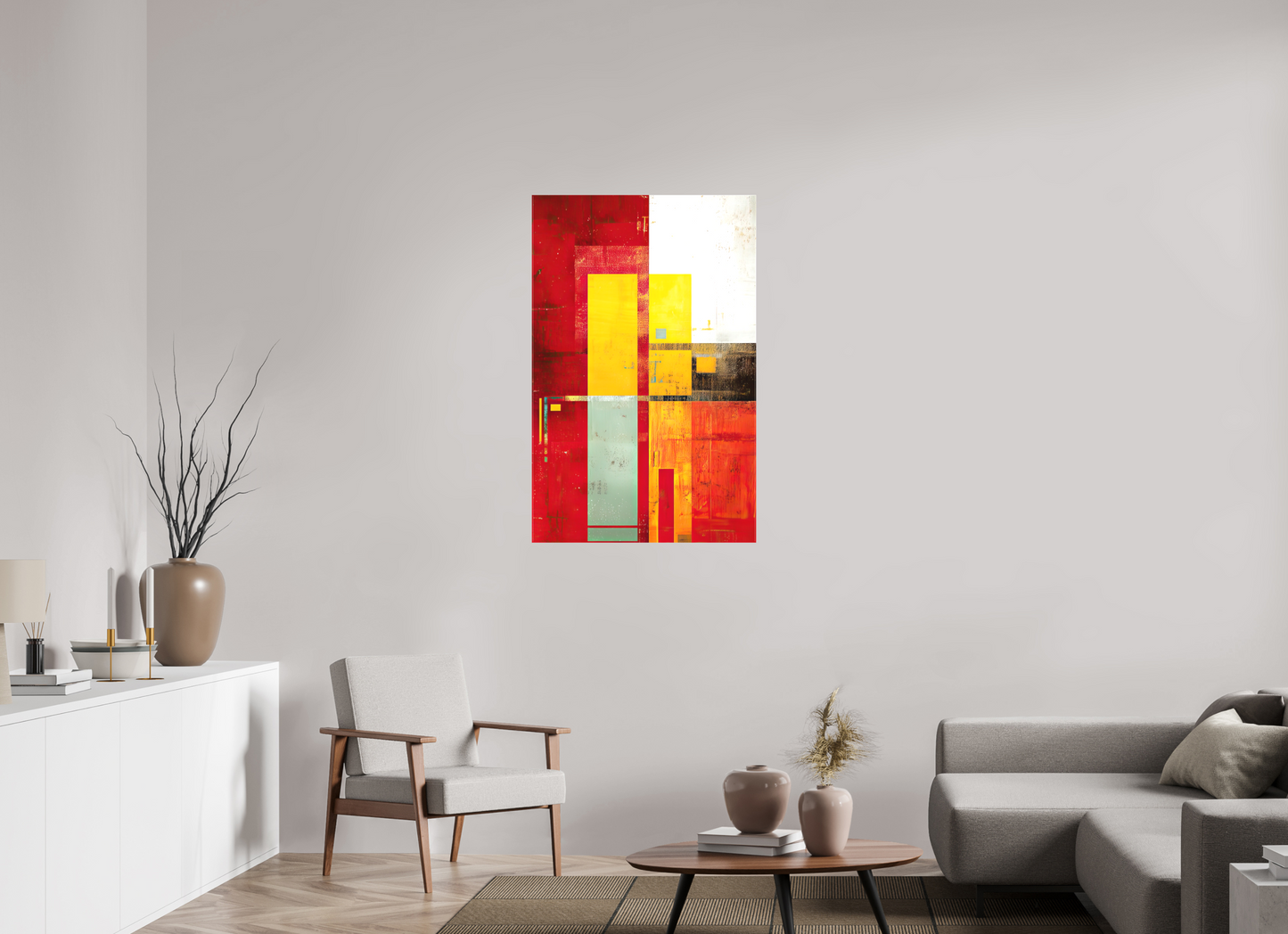 28 x 43.6″, Textile on Canvas Modern Rectangle