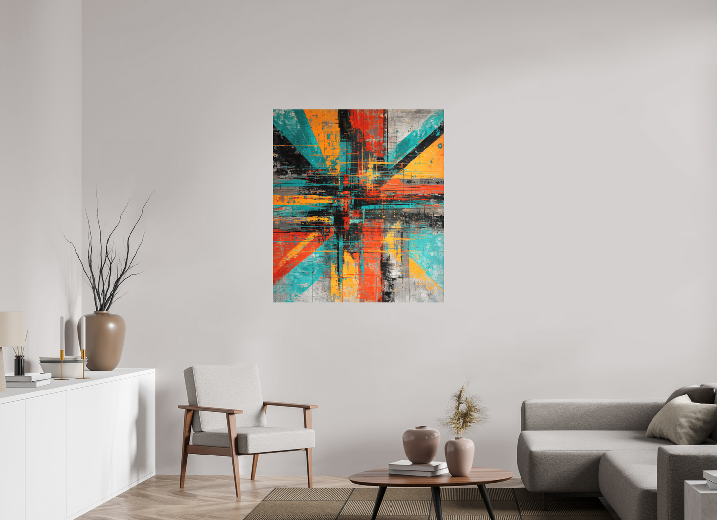 39 x 44.1″, Photo Print on Aluminum Backing Abstract Paint Lines