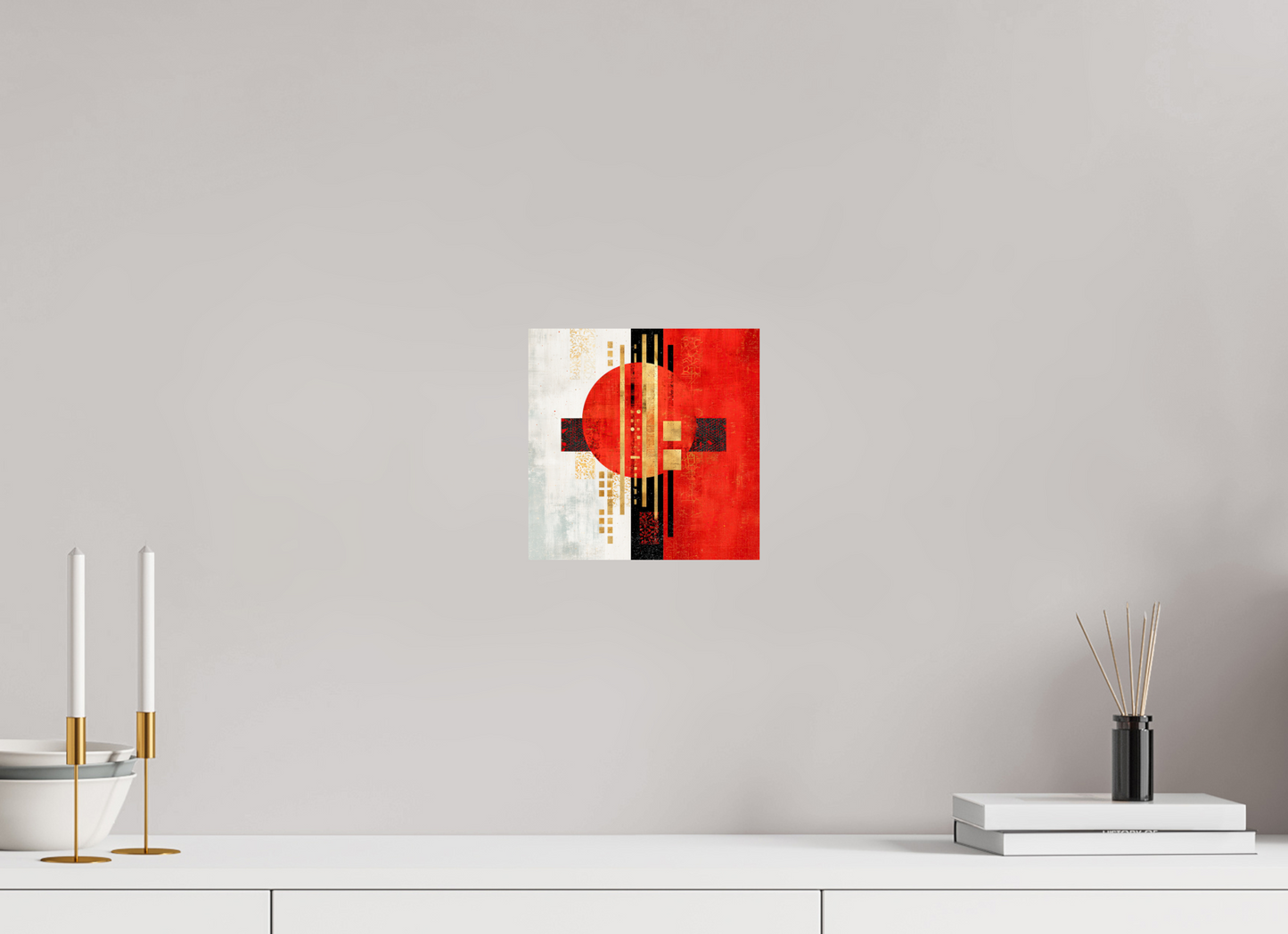 8 x 8″, Fine Art Print On Aluminum Dibond Abstract Rising Sun
