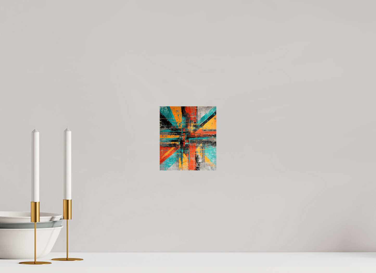 6 x 6.8″, Fine Art Print On Aluminum Dibond Abstract Paint Lines