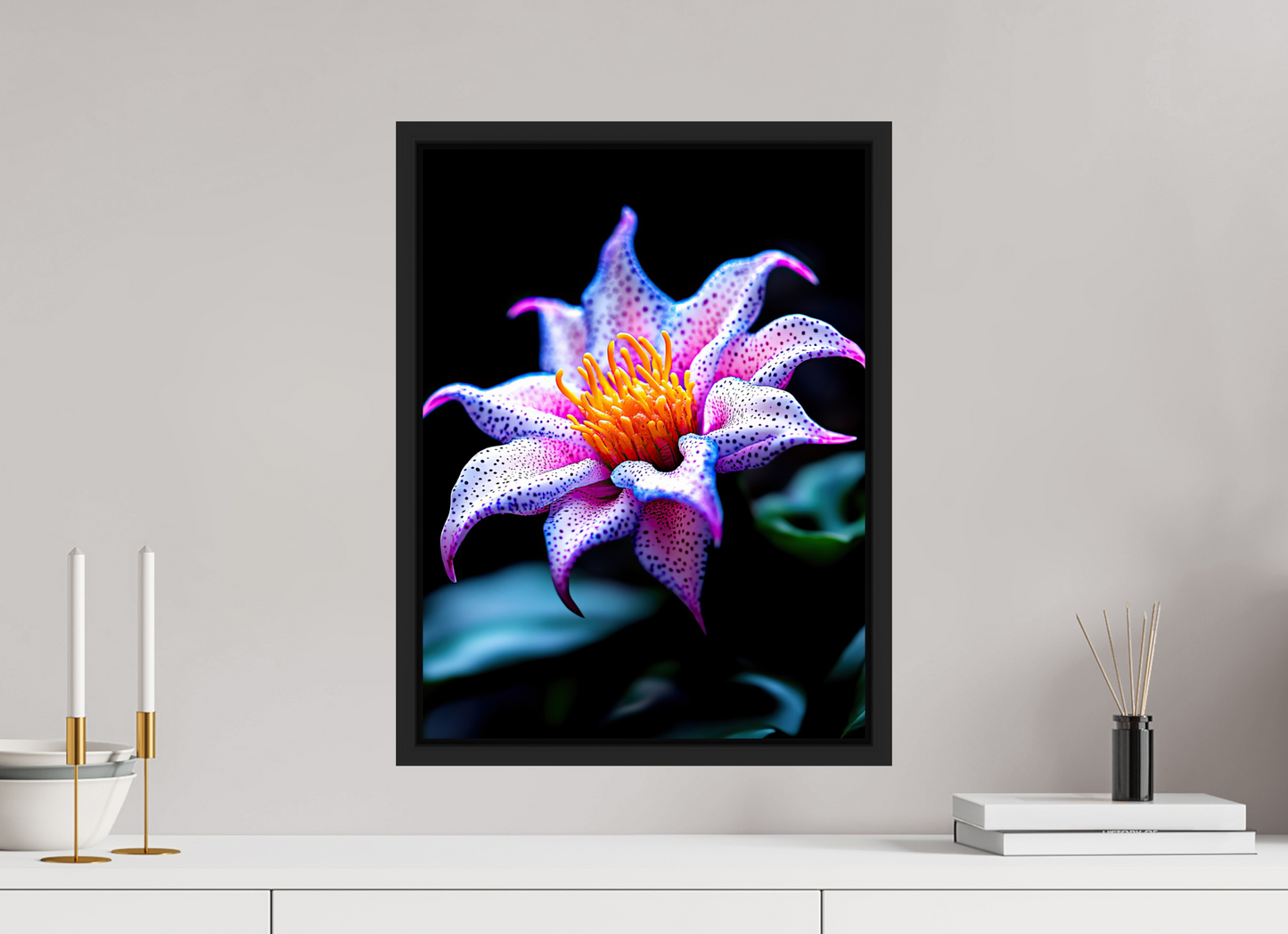 15 x 20″, Fine Art Print on Aluminum Dibond with Boarder Cotton Candy Flower