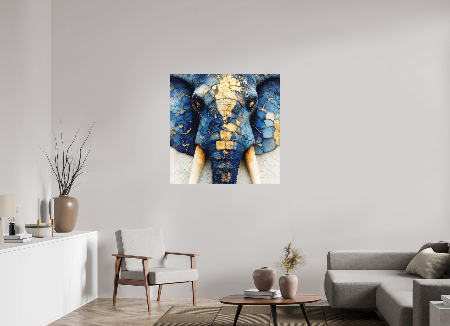 40 x 40″, Photo Print on Aluminum Backing Elephant