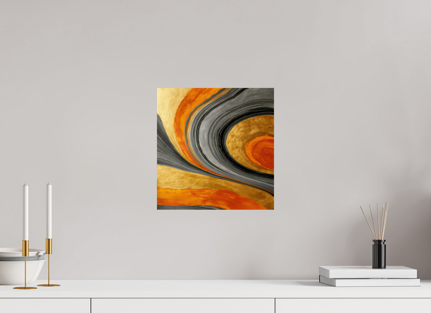 12 x 12.5″, Fine Art Print On Aluminum Dibond Abstract Gold Geode 2