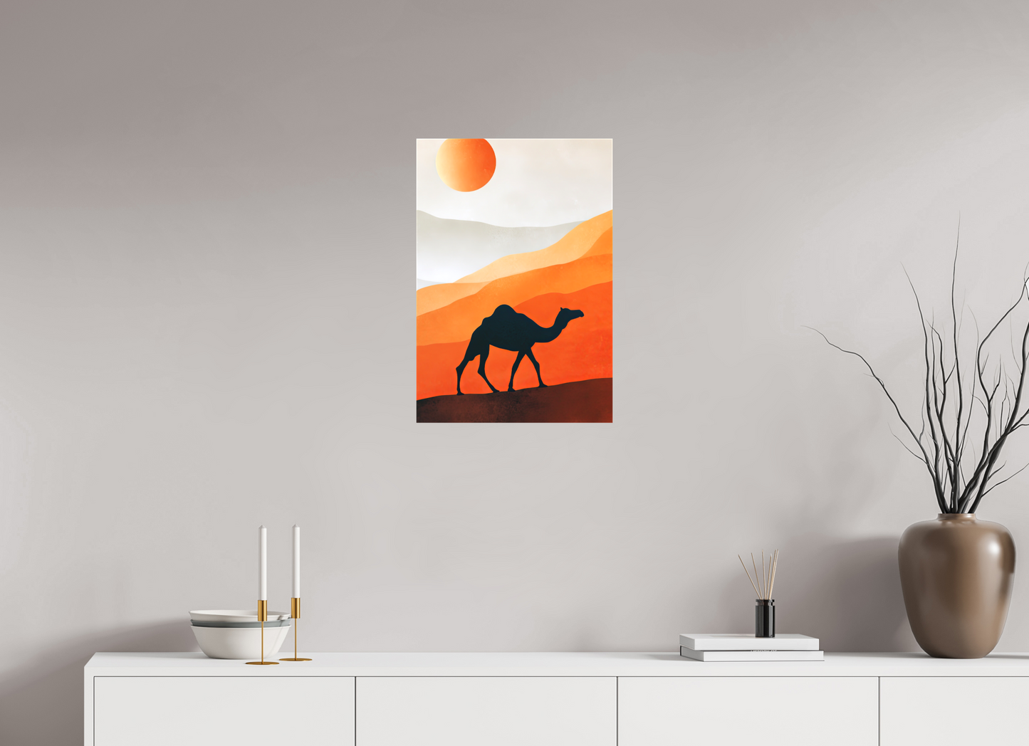 16 x 23.3″, Textile on Canvas Camel