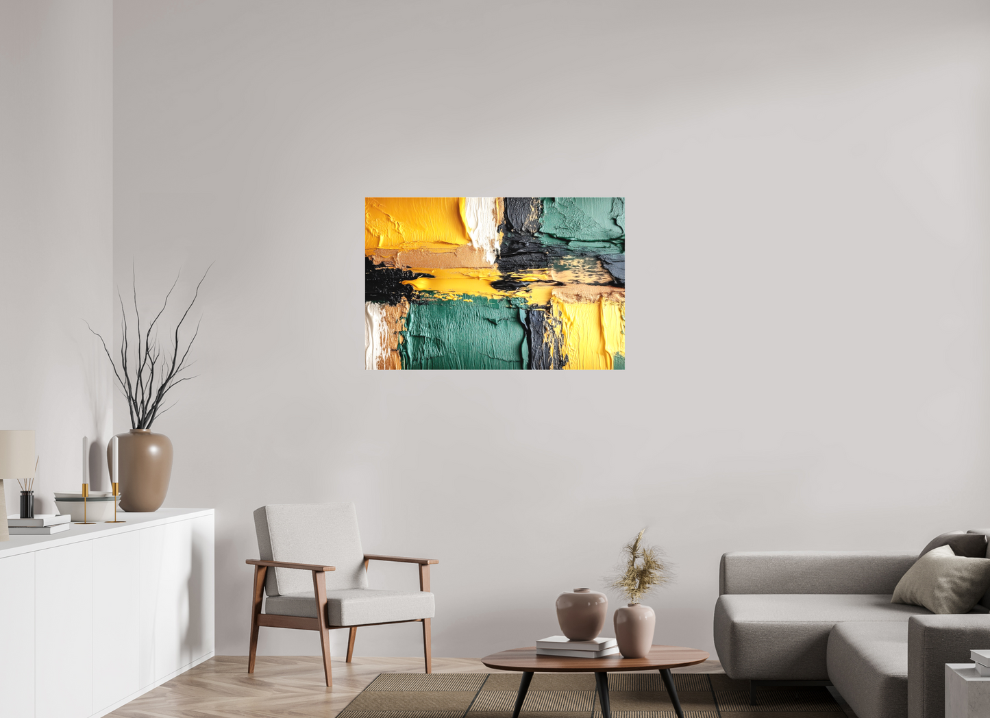 42.4 x 28″, Textile on Canvas Lux Camo