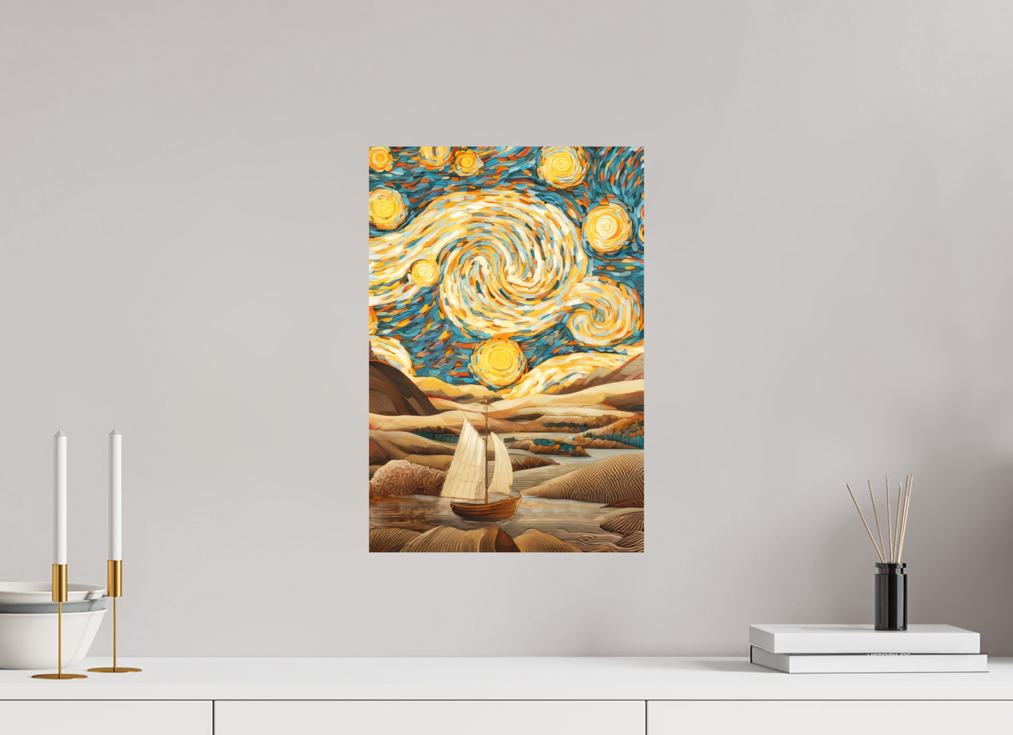 12 x 17.7″, Photo Print on Aluminum Backing Starry Night Desert