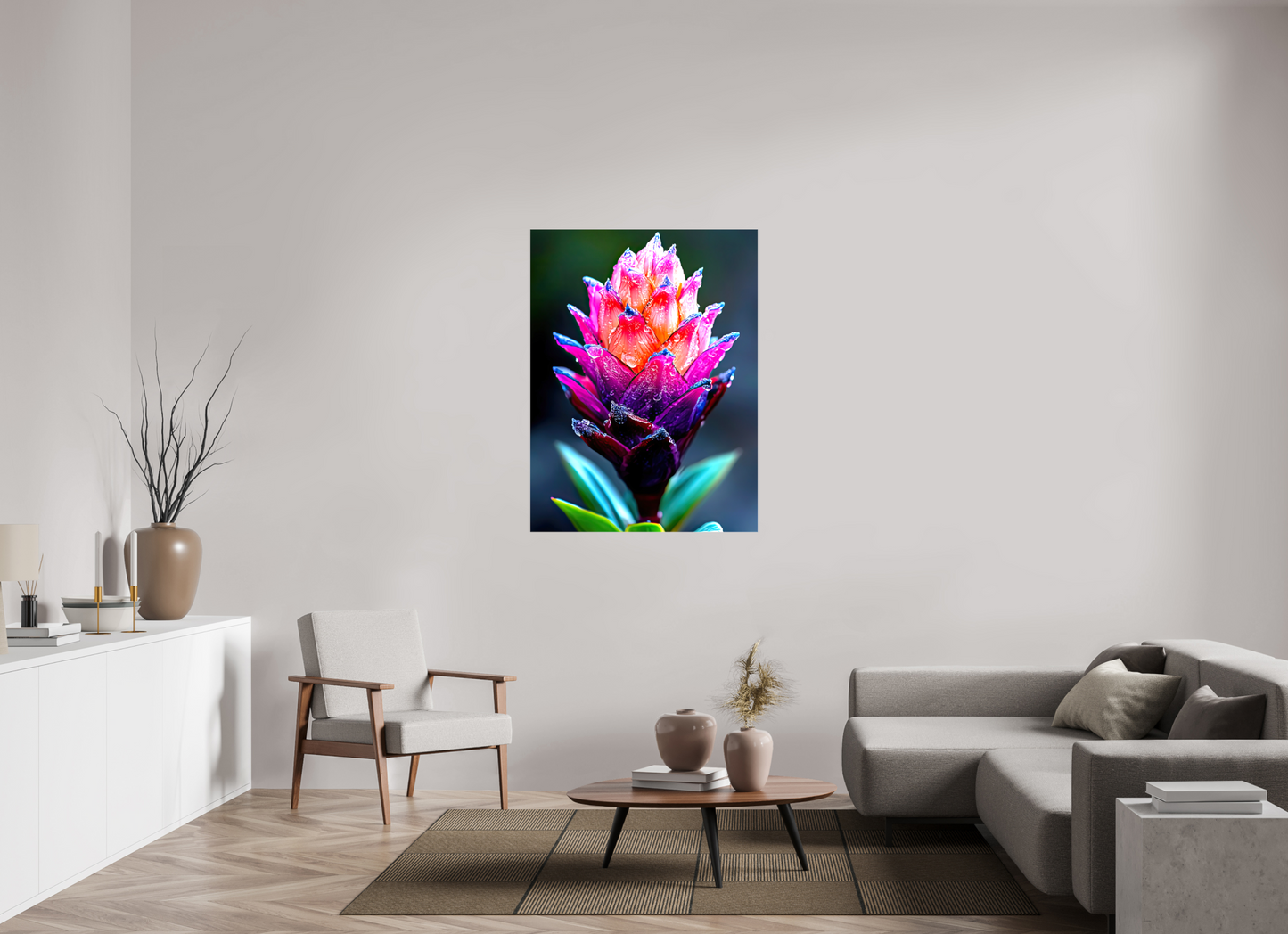 36 x 48″, Glossy Canvas Tropical Pinecone Flower