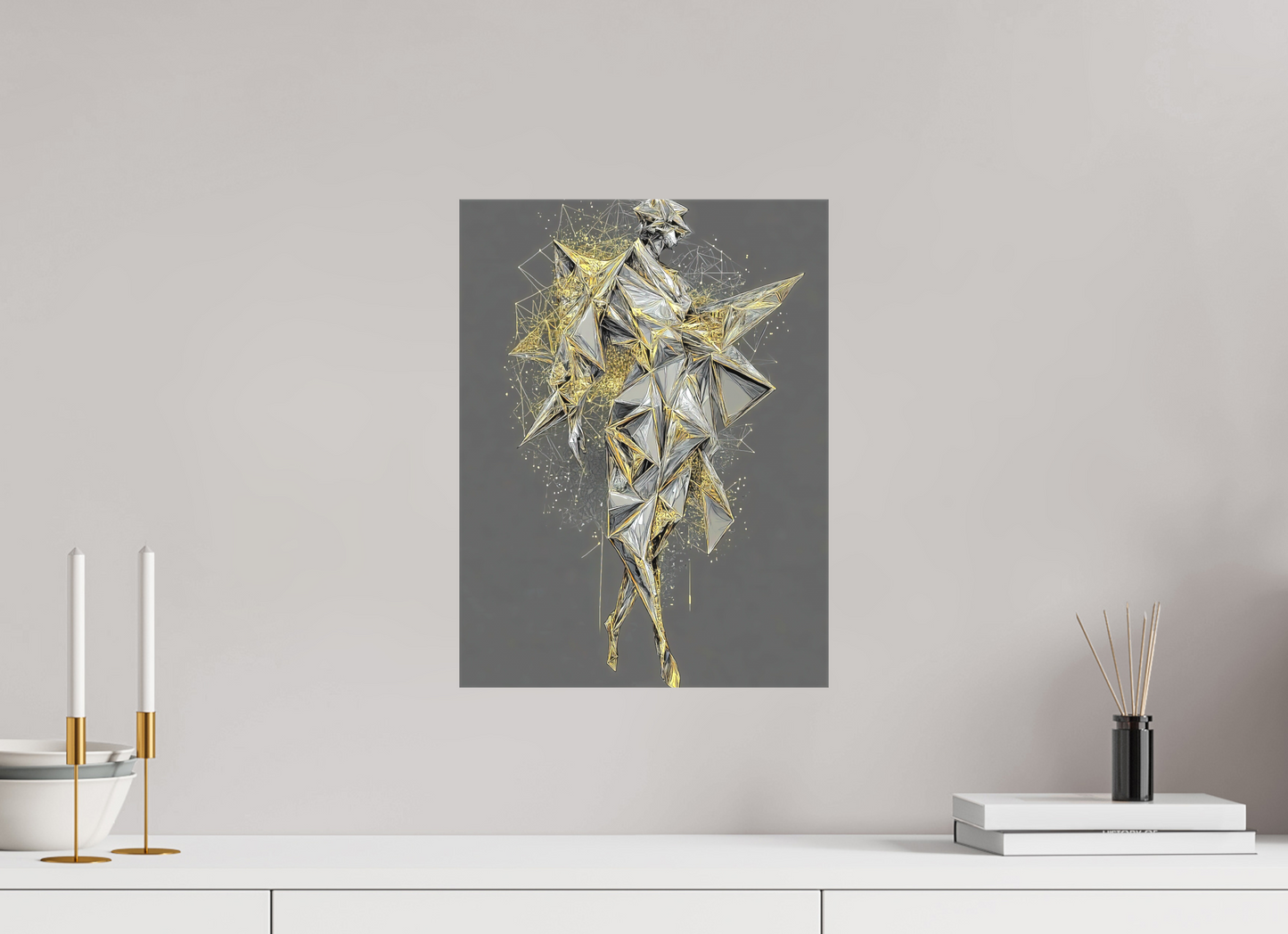 12 x 16″, Textile on Canvas Abstract Man