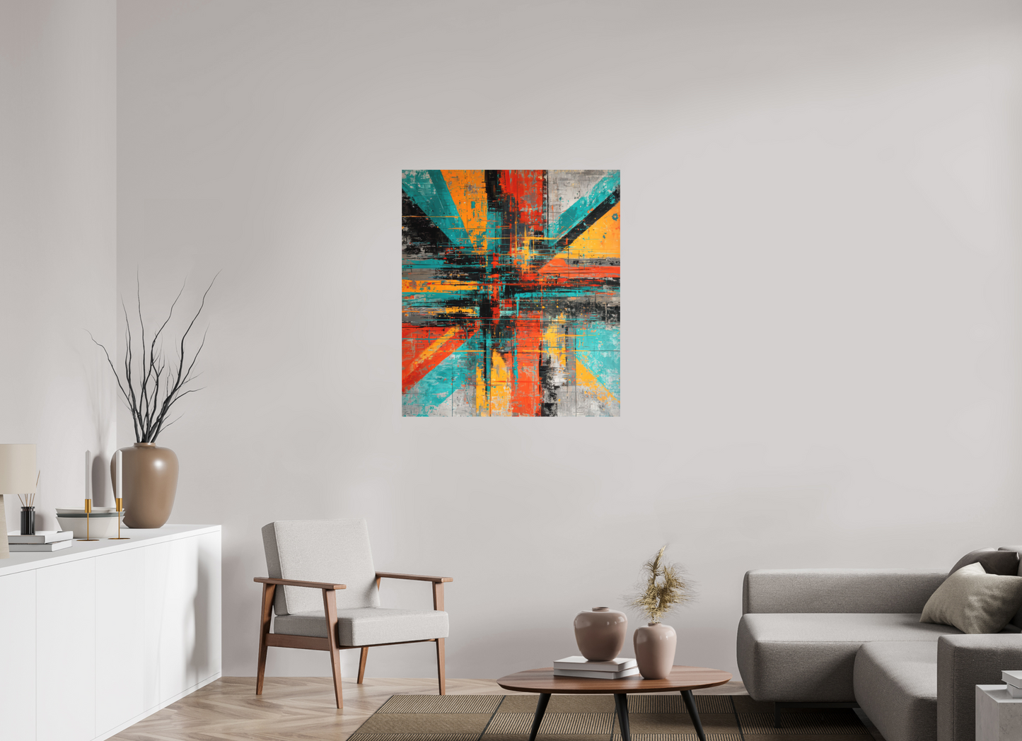 35 x 39.6″, Photo Print on Aluminum Backing Abstract Paint Lines