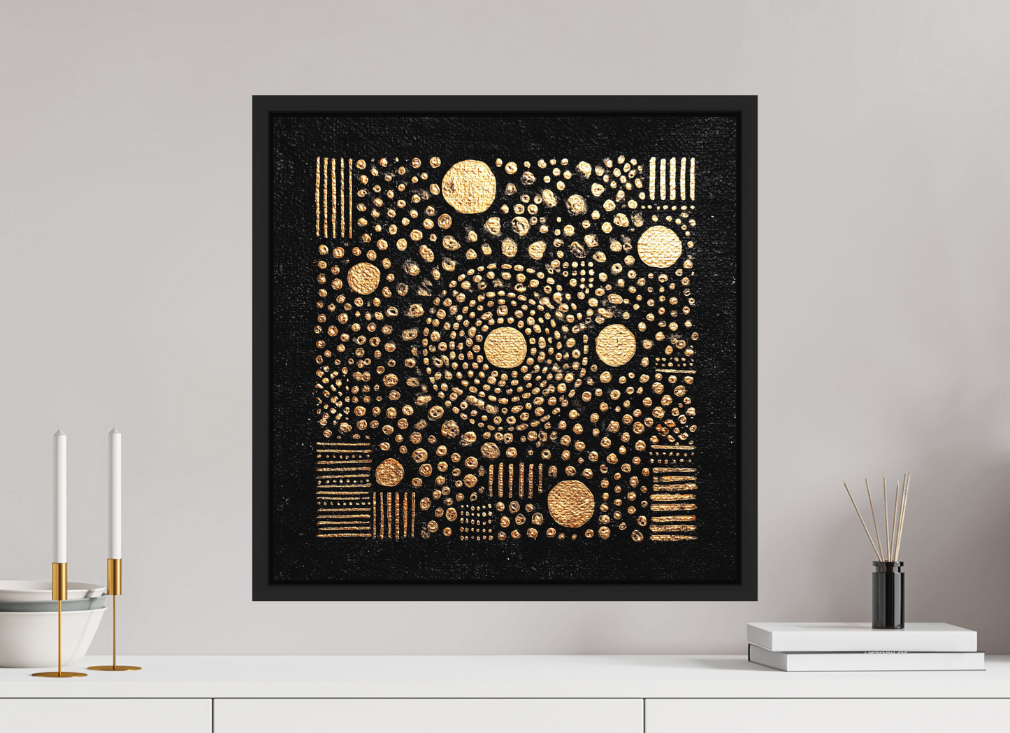 20 x 20″, Photo Print on Aluminum Backing with boarder Gold QR