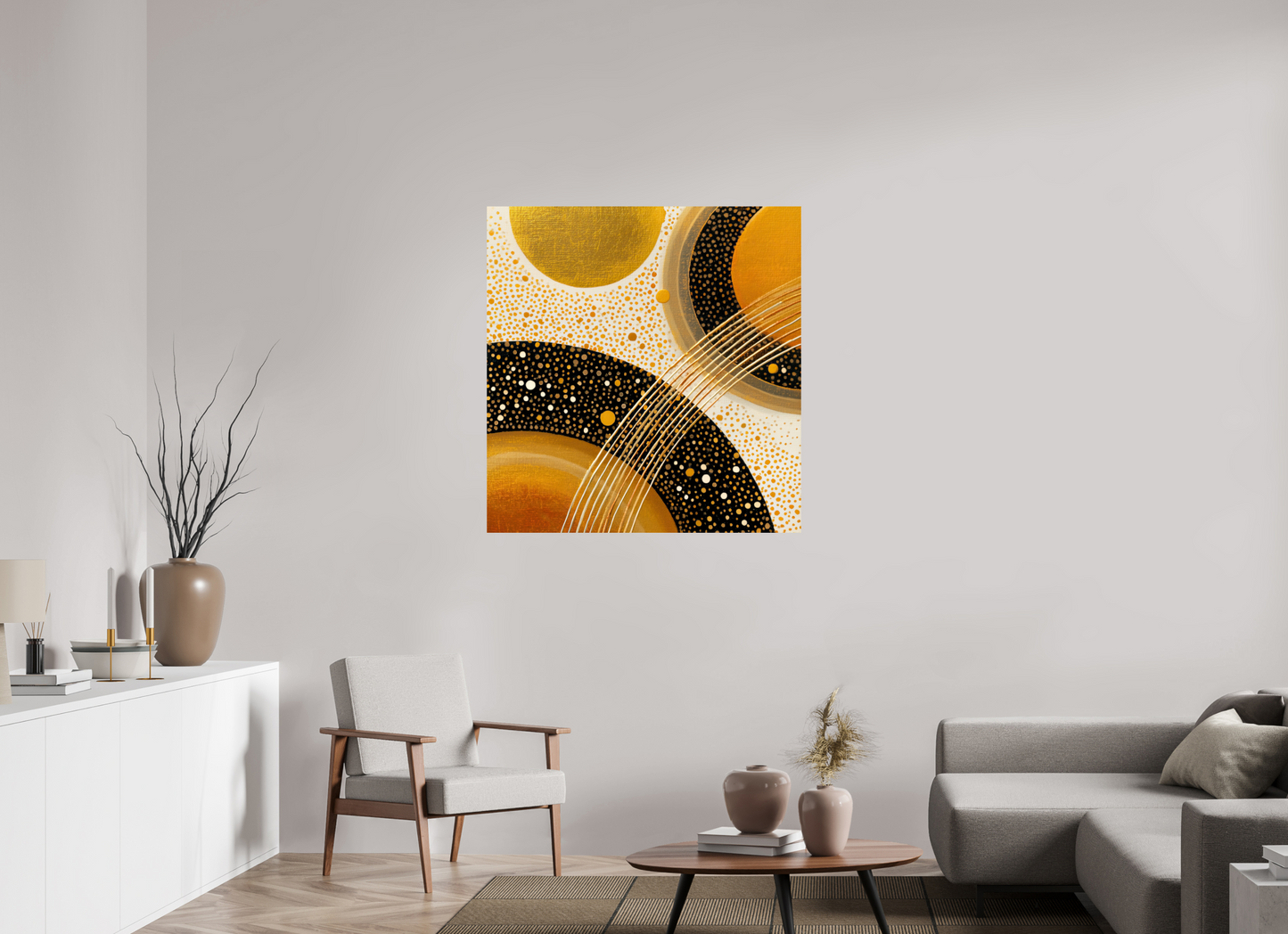 40 x 41.5″, Fine Art Print On Aluminum Dibond Gold Embryo