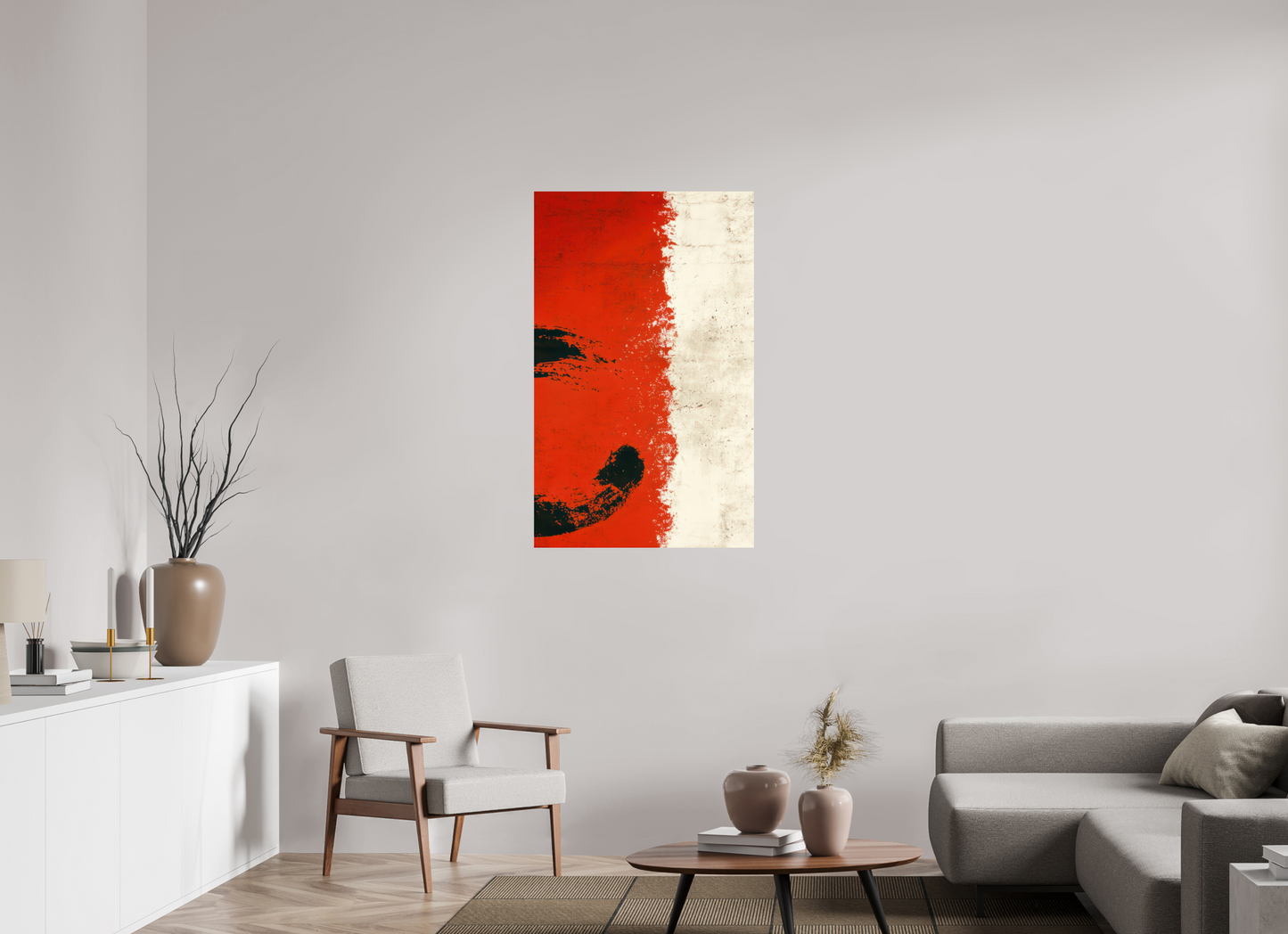 28 x 45.4″, Fine Art Print On Aluminum Dibond Abstract Paint Brush Circle Right