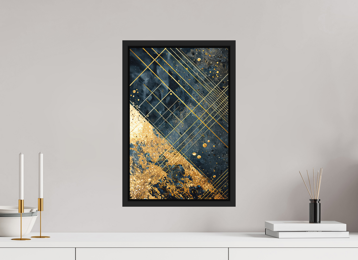 12 x 18.4″, Photo Print on Aluminum Backing with boarder Art Deco Gold Lines