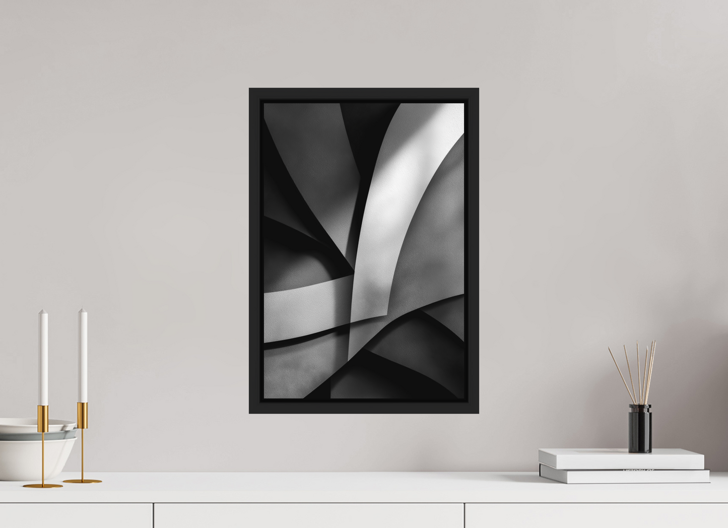 12 x 17.7″, Photo Print on Aluminum Backing with boarder Abstract B&W 3