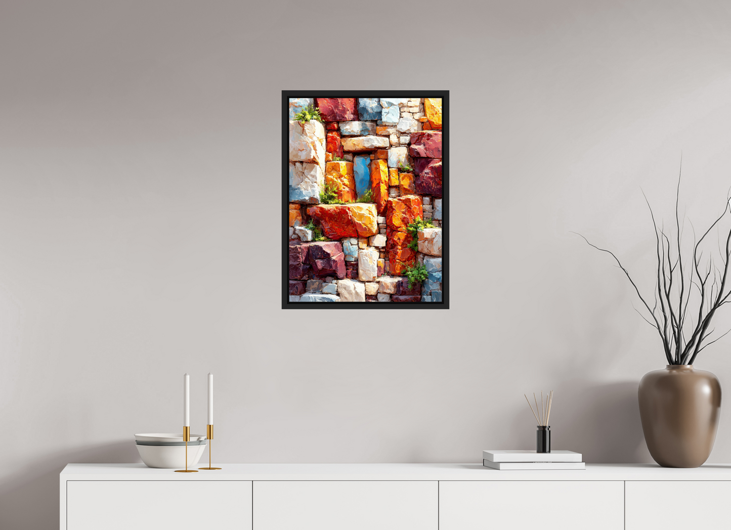 18 x 24″, Fine Art Print on Aluminum Dibond with Boarder Desert Rocks