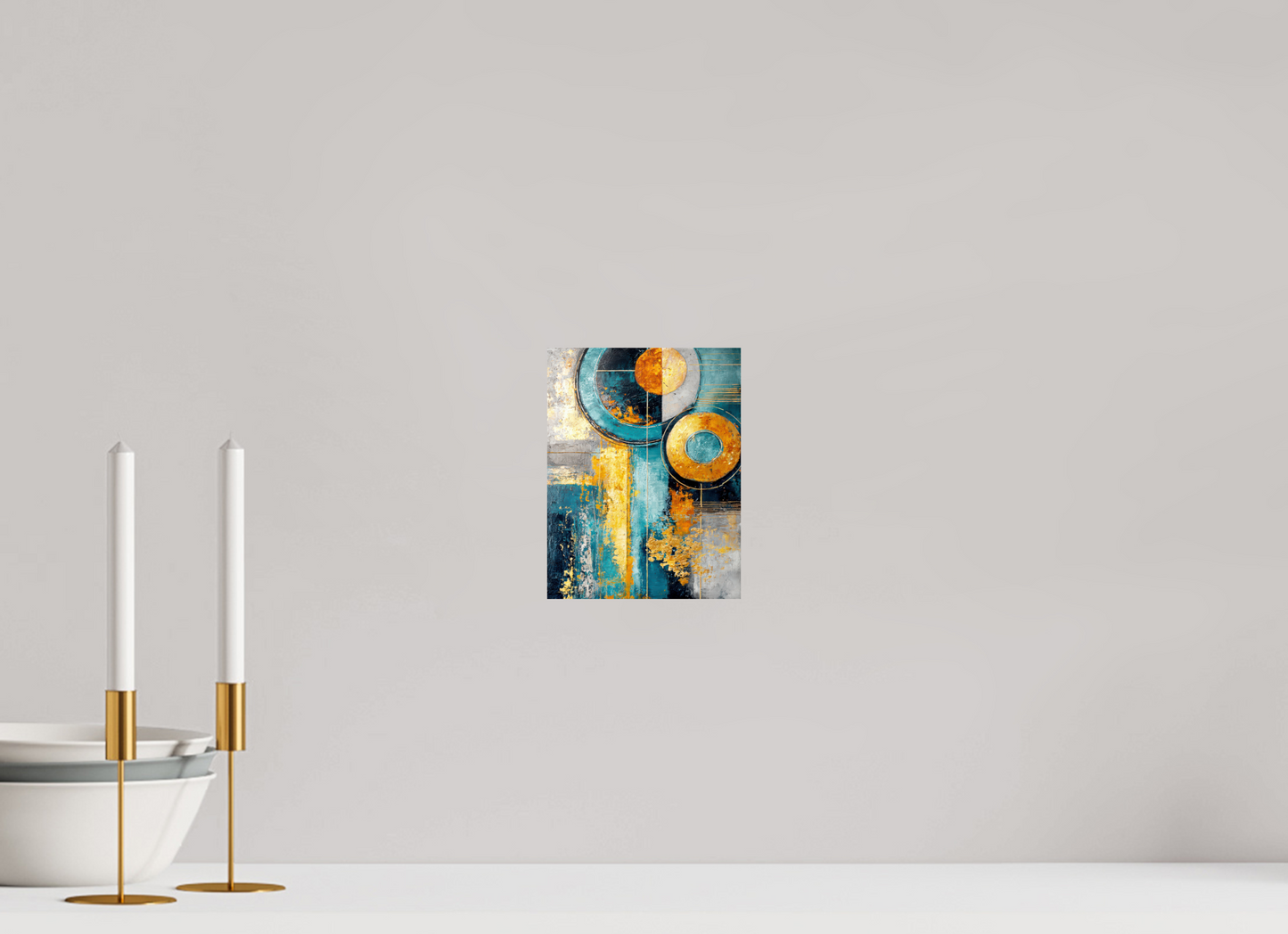 6 x 7.8″, Fine Art Print On Aluminum Dibond Abstract Gold Paint 3
