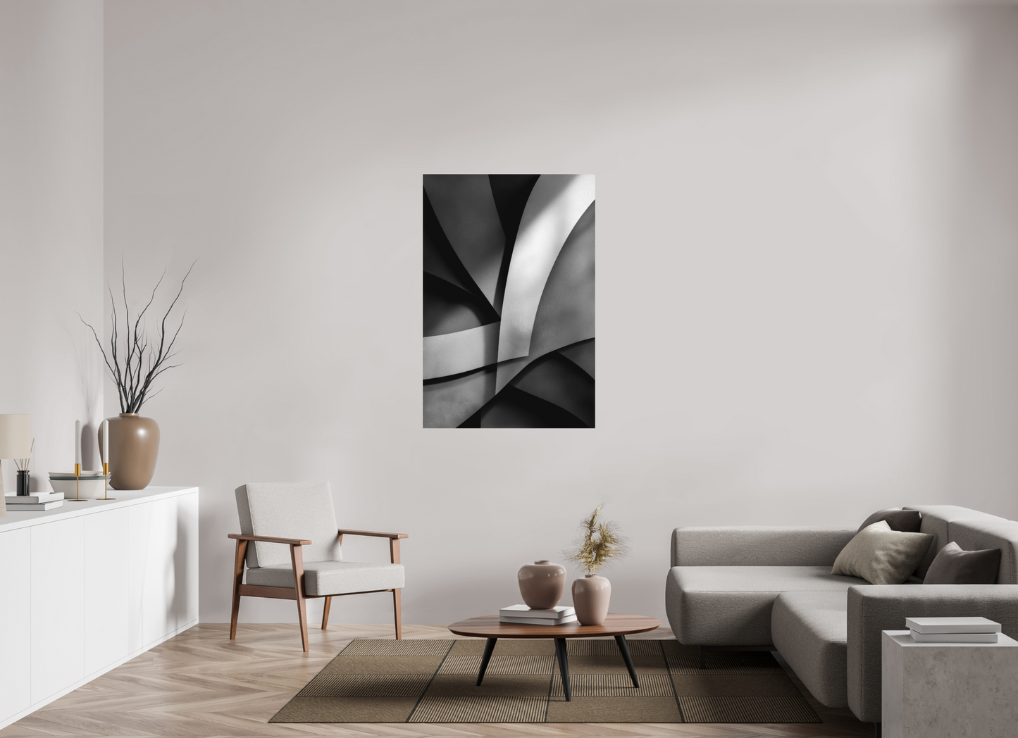 35 x 51.7″, Photo Print on Aluminum Backing Abstract B&W 3