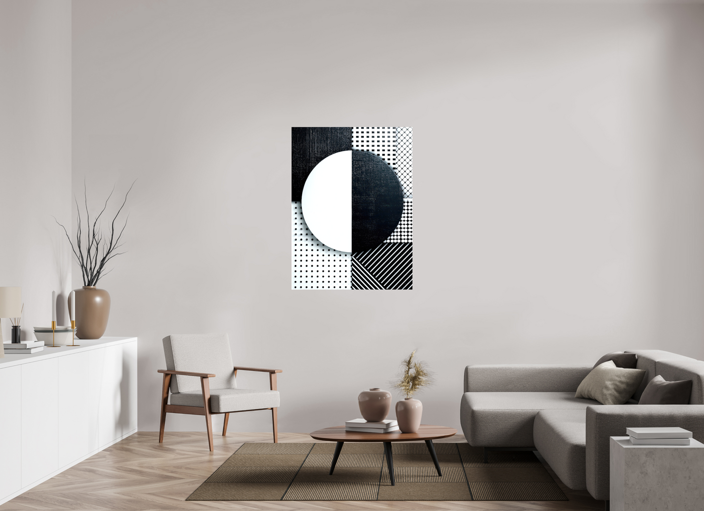 35 x 47.1″, Glossy Canvas Black & White 3