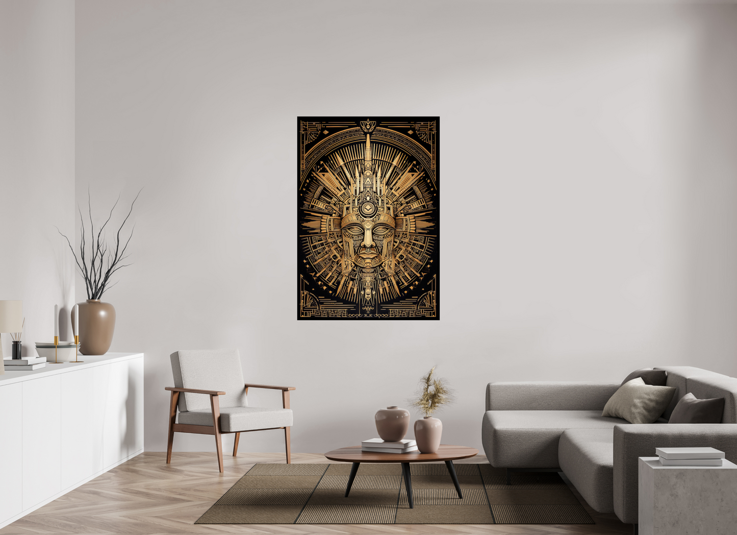 40 x 57.1″, Fine Art Print On Aluminum Dibond Tribal Gold