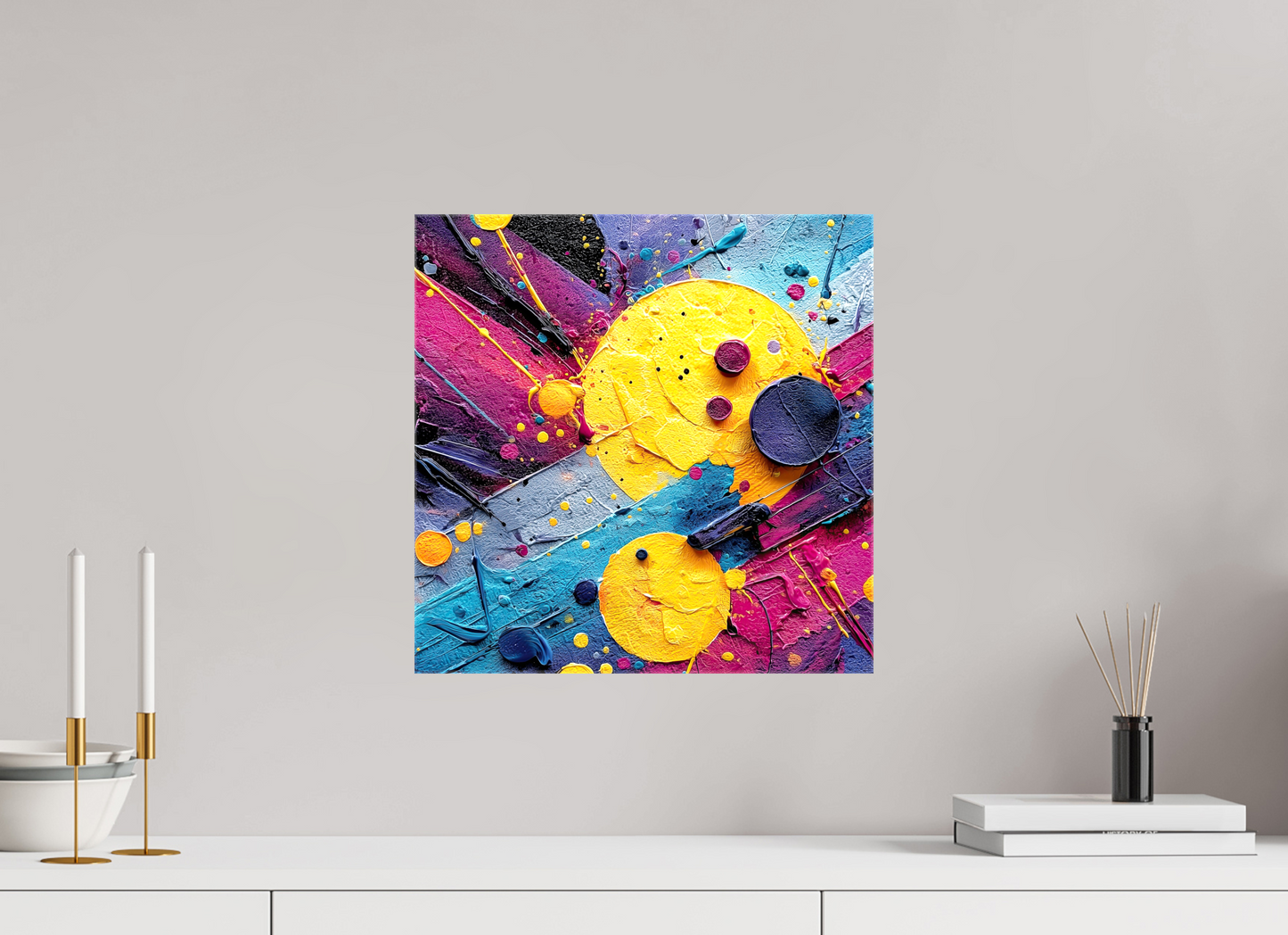 15 x 15″, Glossy Canvas Color Blast