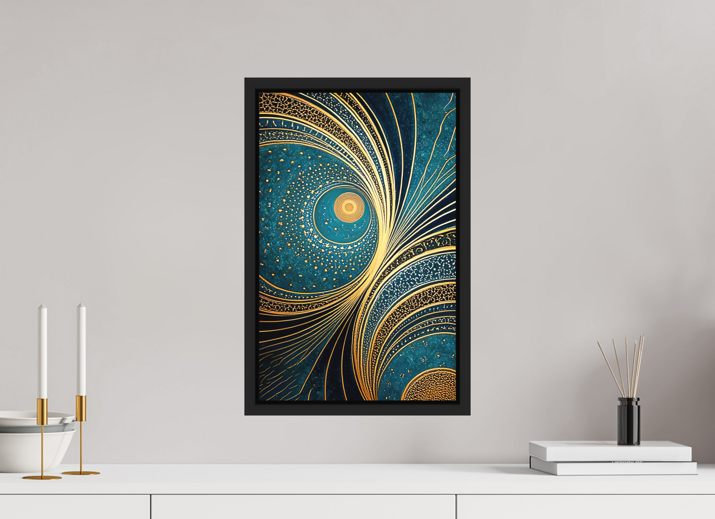 12 x 18.8″, Photo Print on Aluminum Backing with boarder Art Deco Teal 3