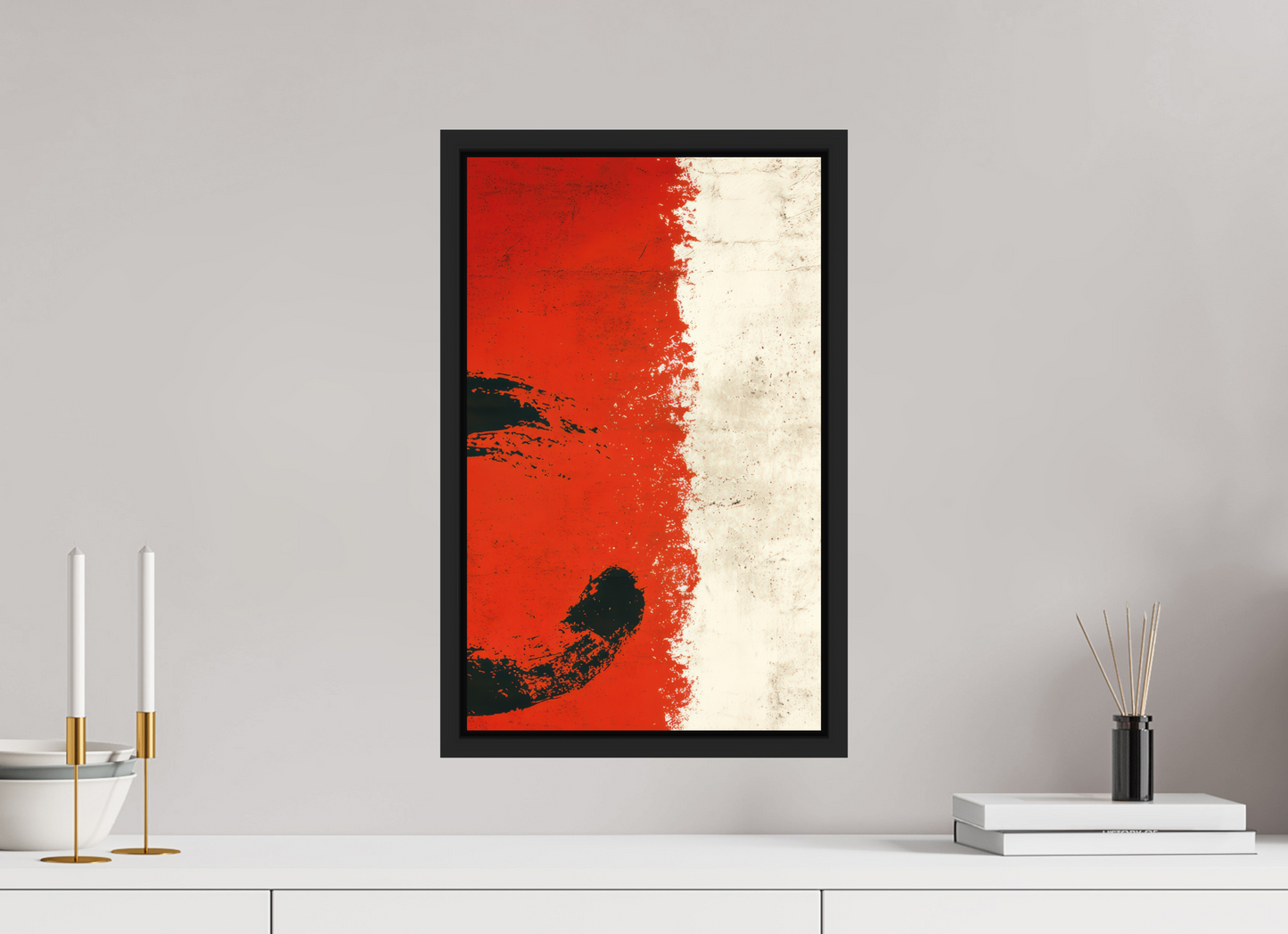 12 x 19.4″, Photo Print on Aluminum Backing with boarder Abstract Paint Brush Circle Right