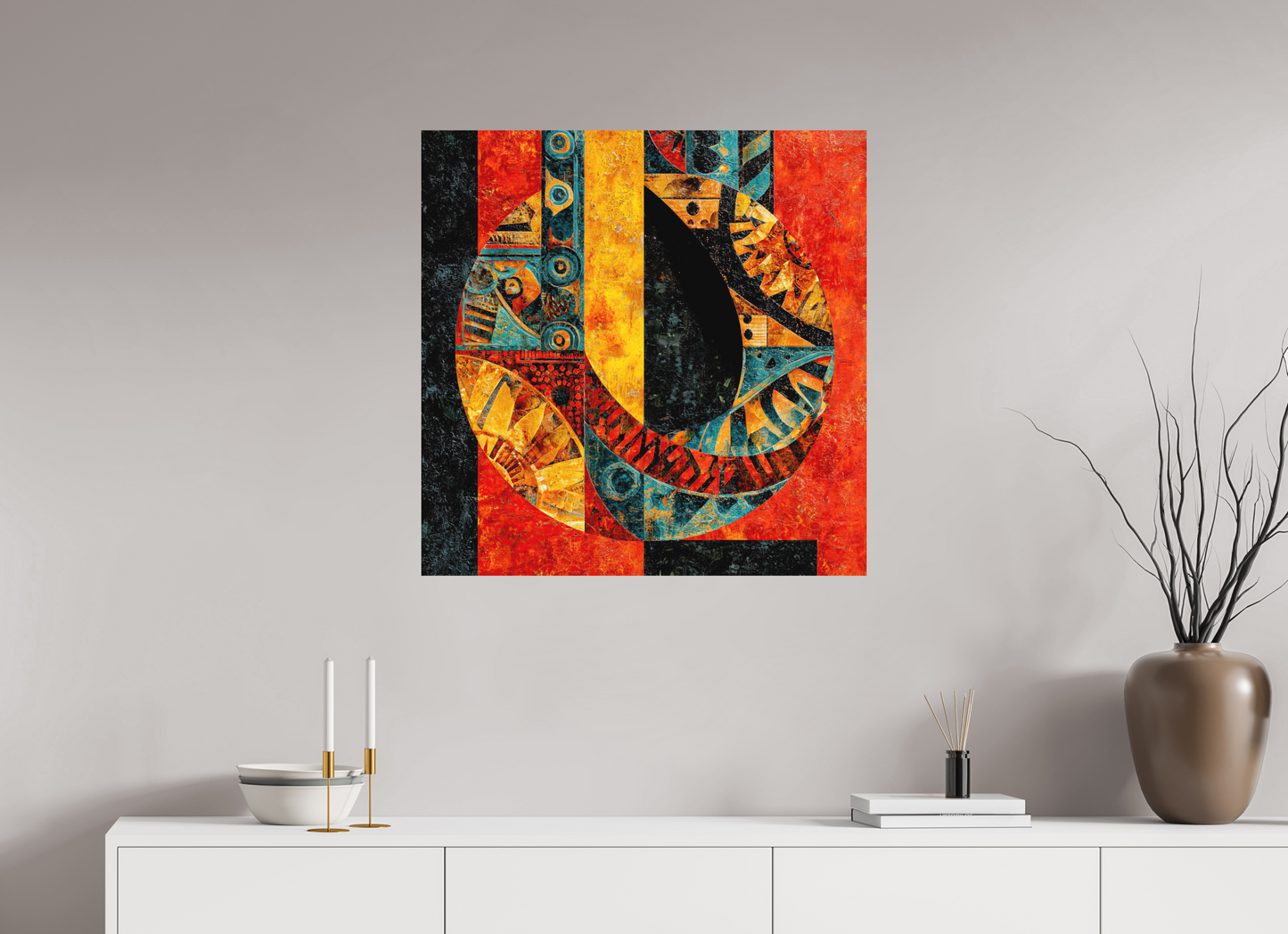 30 x 30″, Photo Print on Aluminum Backing Tribal Circle 1