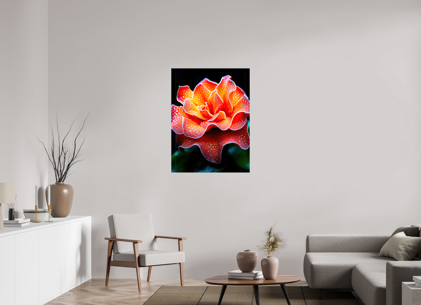 30 x 40″, Glossy Canvas Orange Flower