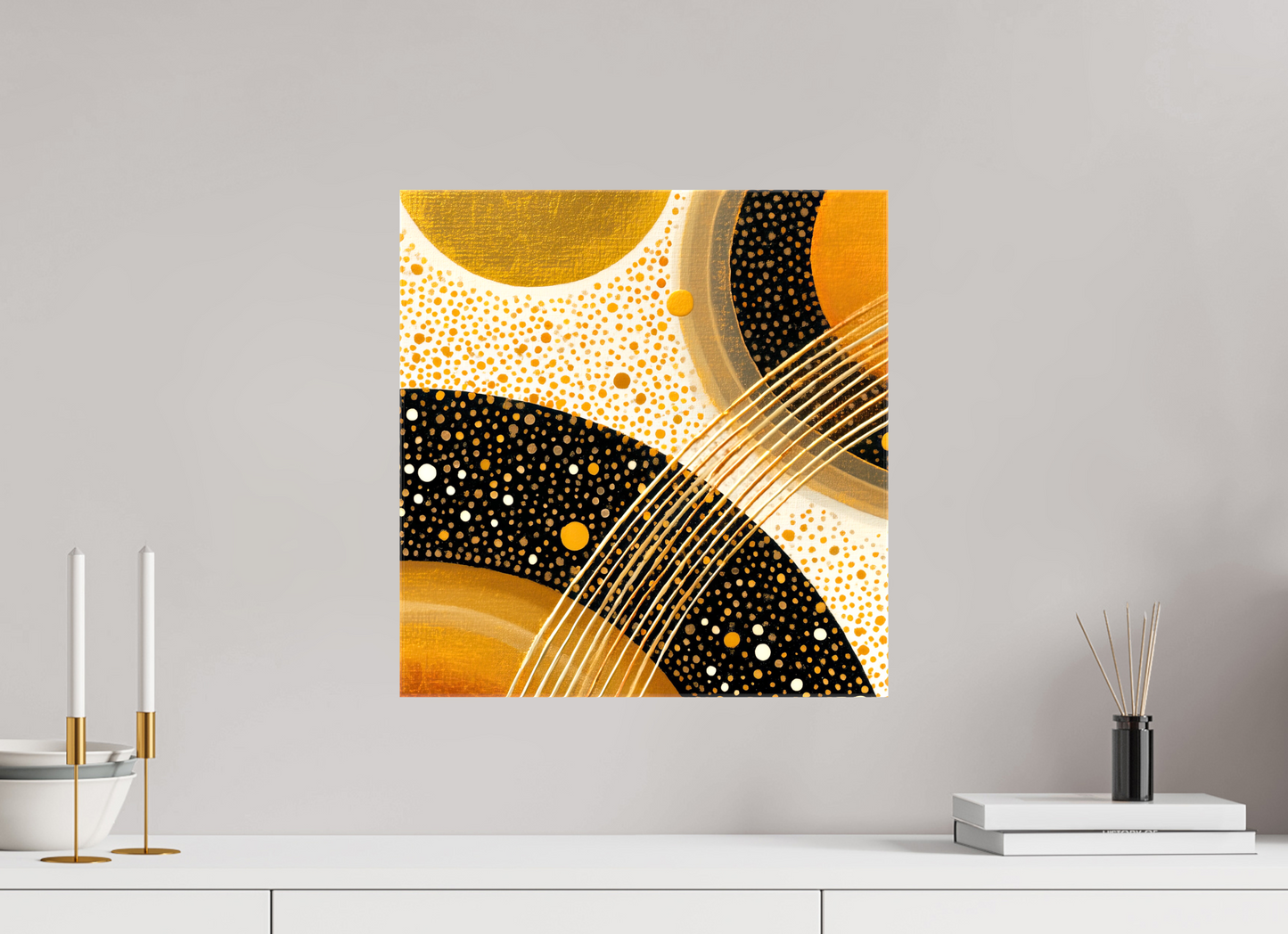 16 x 16.6″, Glossy Canvas Gold Embryo