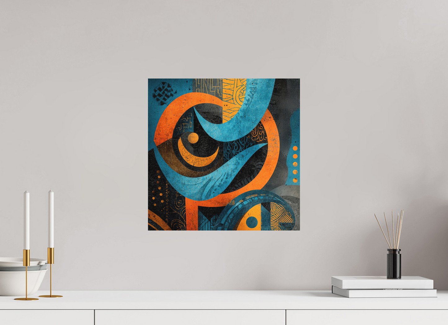 15 x 15″, Photo Print on Aluminum Backing Abstract Tribal 2