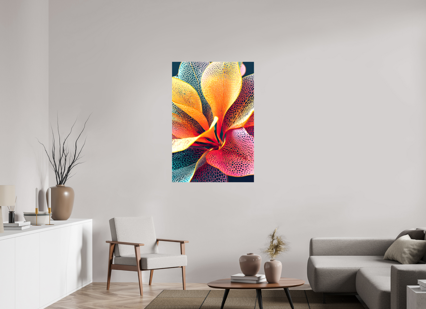 31 x 45.7″, Glossy Canvas Colorful Flower