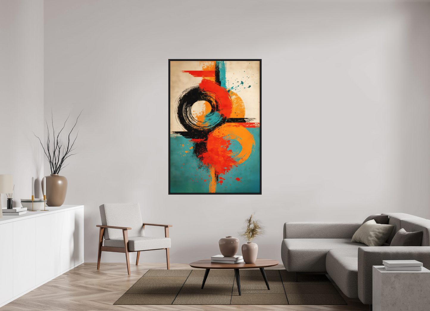 43 x 63.4″, Photo Print on Aluminum Backing with boarder Abstract Traffic Sign