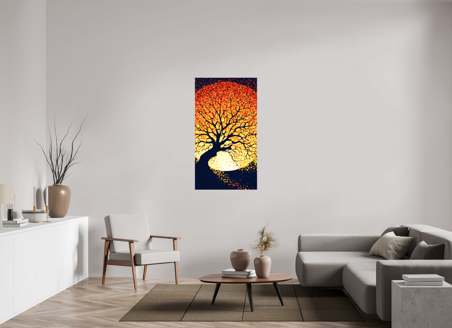 28 x 50.6″, Glossy Canvas Autumn Moon