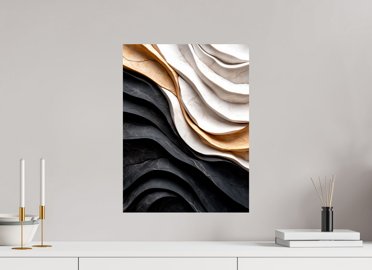 15 x 20″, Fine Art Print On Aluminum Dibond Marble Wave