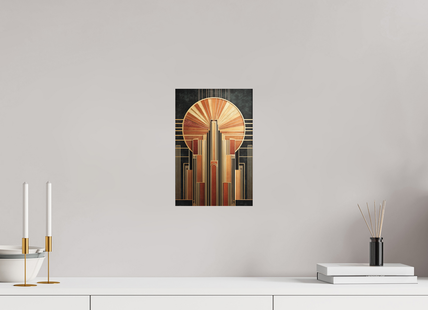 8 x 12.1″, Photo Print on Aluminum Backing Art Deco City 2