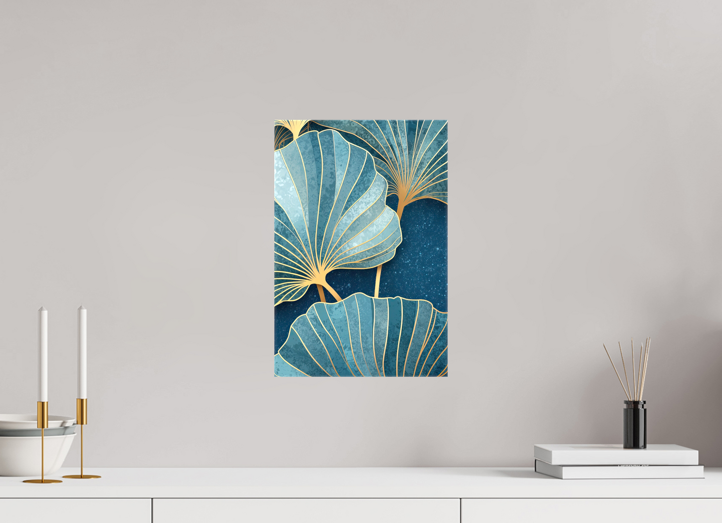 10 x 15″, Glossy Canvas Art Deco Flowers 2