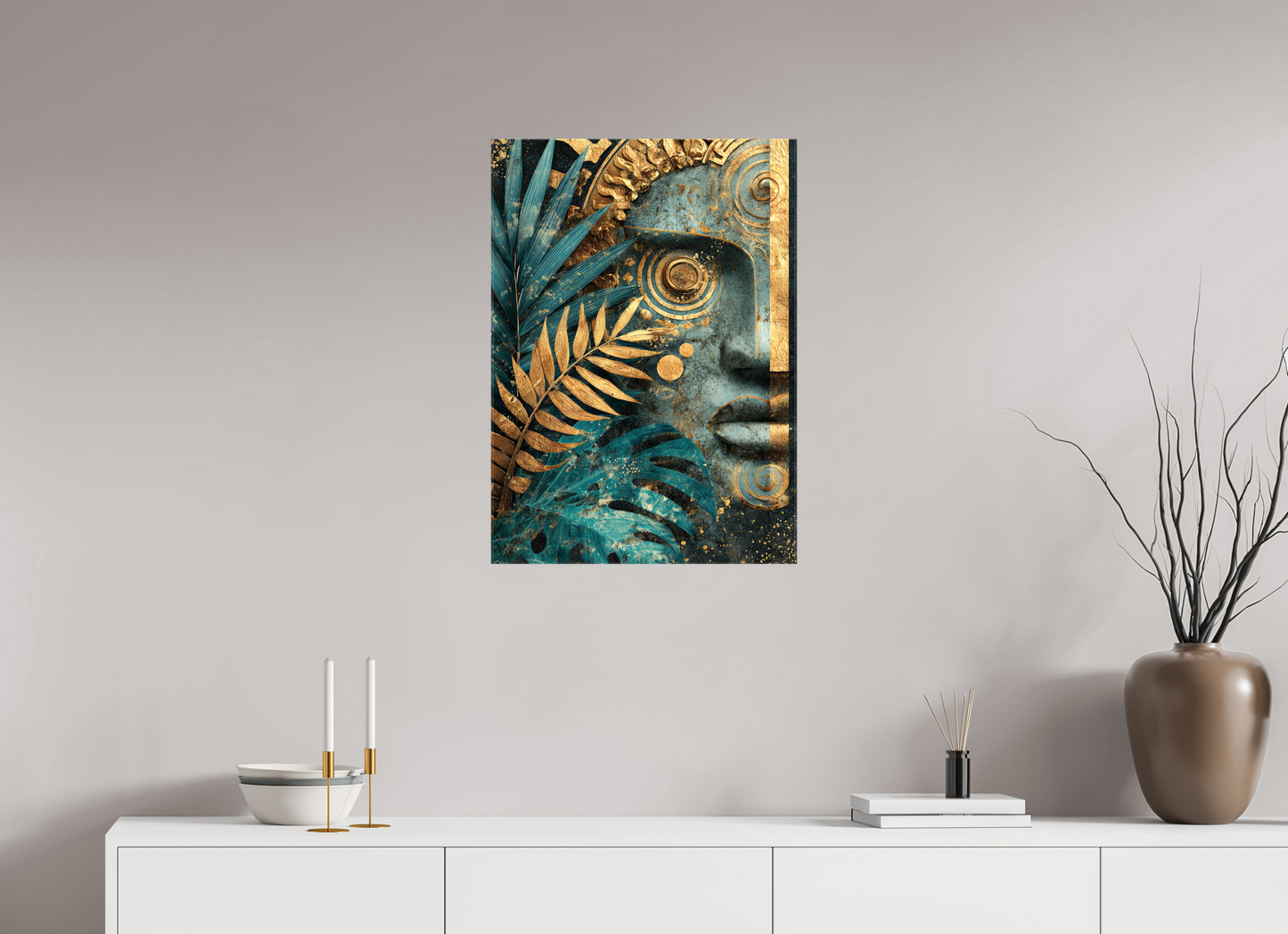 20 x 27.9″, Glossy Canvas Ancient Face 1