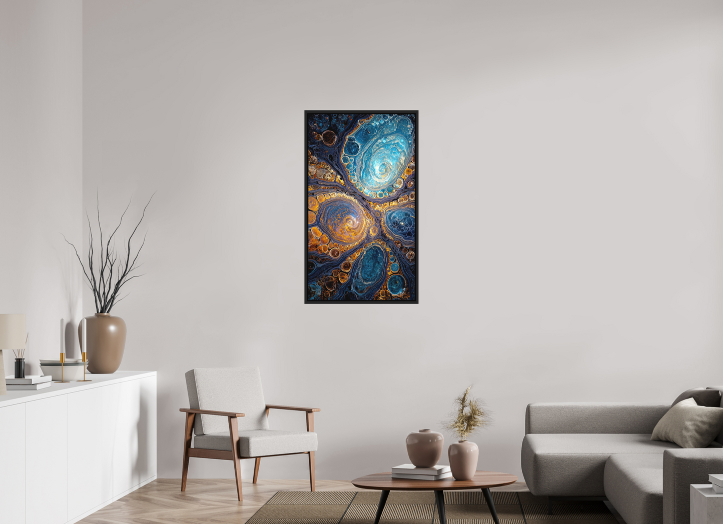 24 x 42″, Photo Print on Aluminum Backing with boarder Abstract Geode