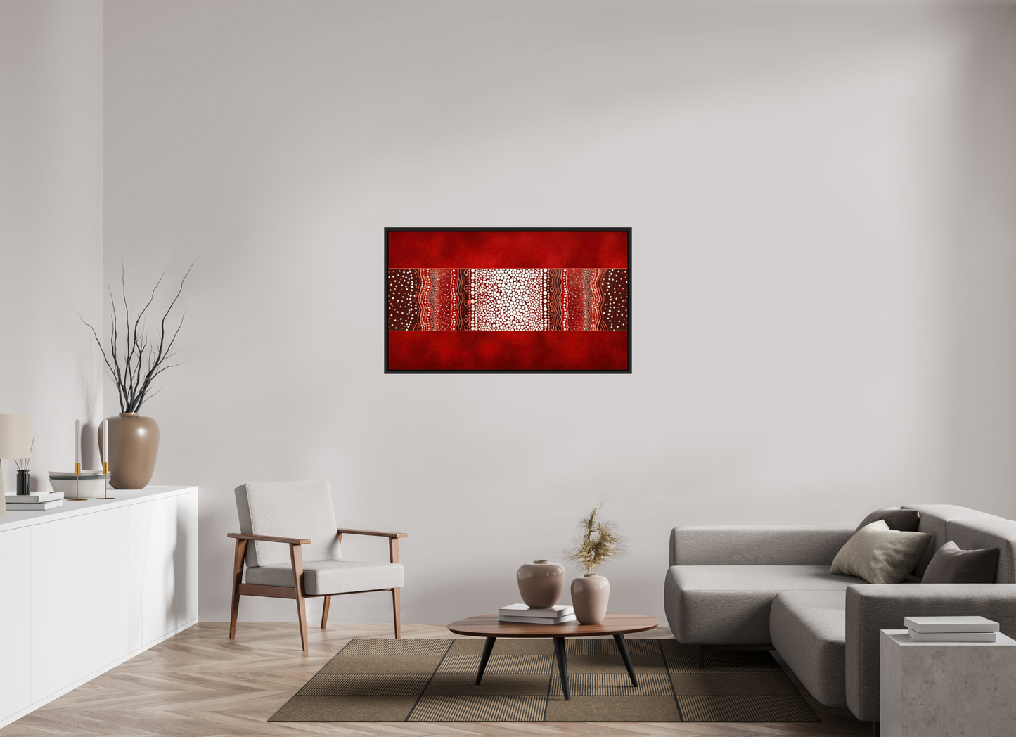 48.5 x 28″, Fine Art Print on Aluminum Dibond with Boarder Red Layers 1
