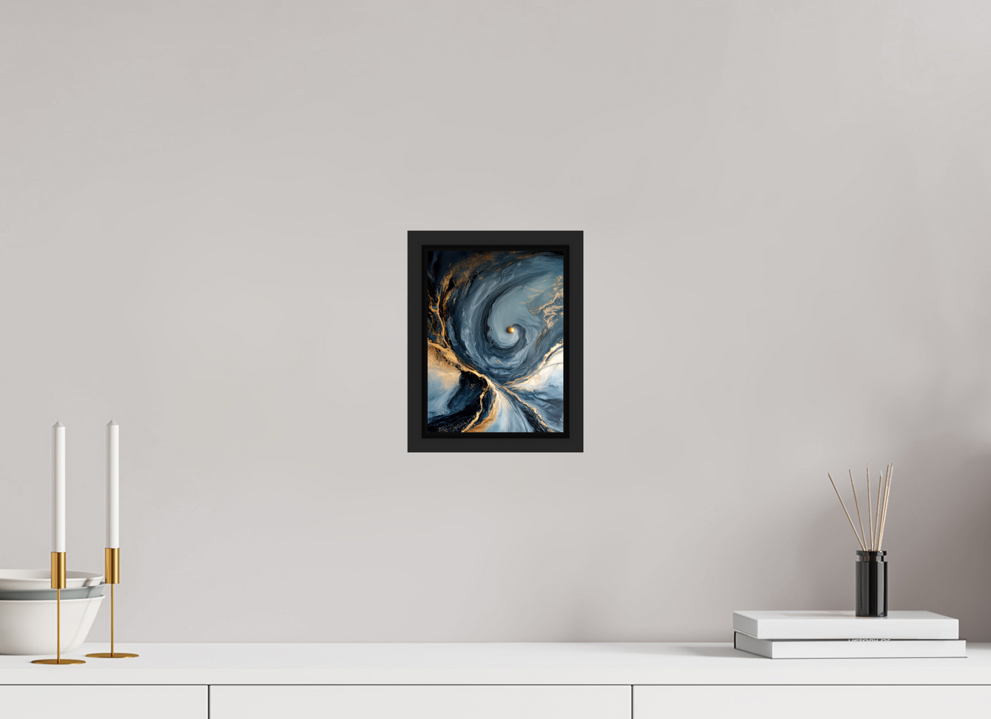 6 x 8″, Fine Art Print on Aluminum Dibond with Boarder Abstract Ocean Gold